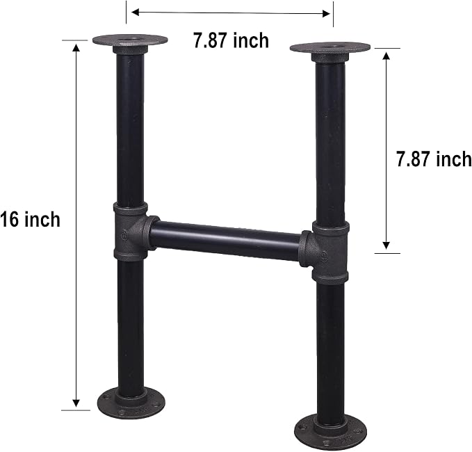 16'' Hight H-Shape Industrial Table Leg Set - Image 3