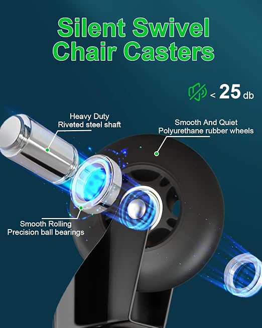 RidRed Office Chair Wheels Replacement Heavy Duty 3 Inch Roller Blade Wheels - Image 7
