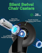 RidRed Office Chair Wheels Replacement Heavy Duty 3 Inch Roller Blade Wheels - Image 7