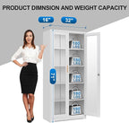 Polup Display Cabinet with Glass Doors, Metal Glass Display Case - Image 3
