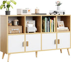 8-Cube Storage Organizer with Doors & 5 Solid Wood Legs, Mid-Century Modern by Flrrtenv