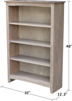 Shaker Solid Wood Bookcase, Washed Gray Taupe - Image 3