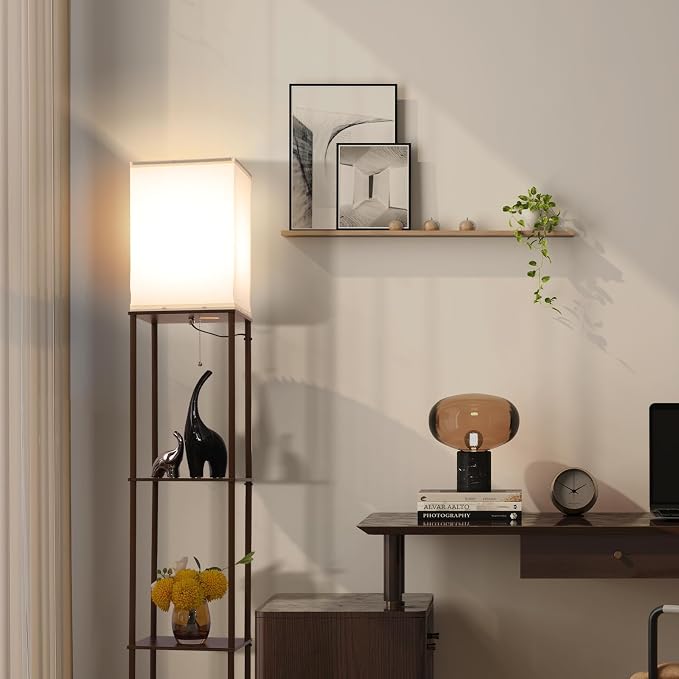 Gupuzm Floor Lamp with Shelves, Modern Square Standing Lamp with 3 Color - Image 6
