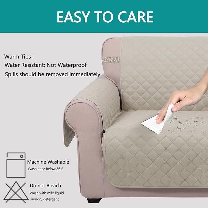 U-NICE HOME Reversible Oversized 28''Chair Covers, Pet Friendly, Elastic Straps - Image 4