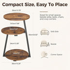 BEWISHOME Round Side Table, 3-Tier End Table, Nightstand - Image 2