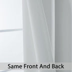 Yakamok Greyish White Room Darkening Curtains 84 inch Sliding Door Drapes | 1 - Image 4