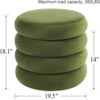 Flouki 19.5" Storage Ottoman Round, Vanity Stools - Image 3