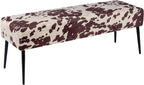 DUHOME Velvet Bench Ottoman, Upholstered Bedroom Benches Cow Print End of Bed by DuhomeElegantLifestyle