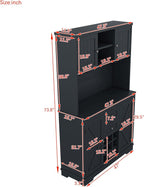 VilroCaz Farmhouse Freestanding Kitchen Pantry, Coffee Bar Cabinet Kitchen - Image 2