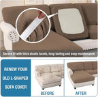H.VERSAILTEX Sectional Couch Covers 3 Pieces Sofa Seat Cushion Covers L Shape - Image 6