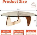 Modern Coffee Table for Living Room and Small Spaces, 43.3" x 29.5" x 15.8" - Image 2