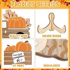 Maitys 21 Pcs Fall Tiered Tray Decor Set Hello Fall Pumpkin Gnome Truck Wood Sign Rustic Farmhouse Thanksgiving Wood Bead Decorative Tabletop Sign for Home Autumn Thanksgiving Harvest Table Shelf - Image 4