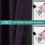 Yakamok Purple 100% Blackout Curtains 96 Inches Long - Image 4
