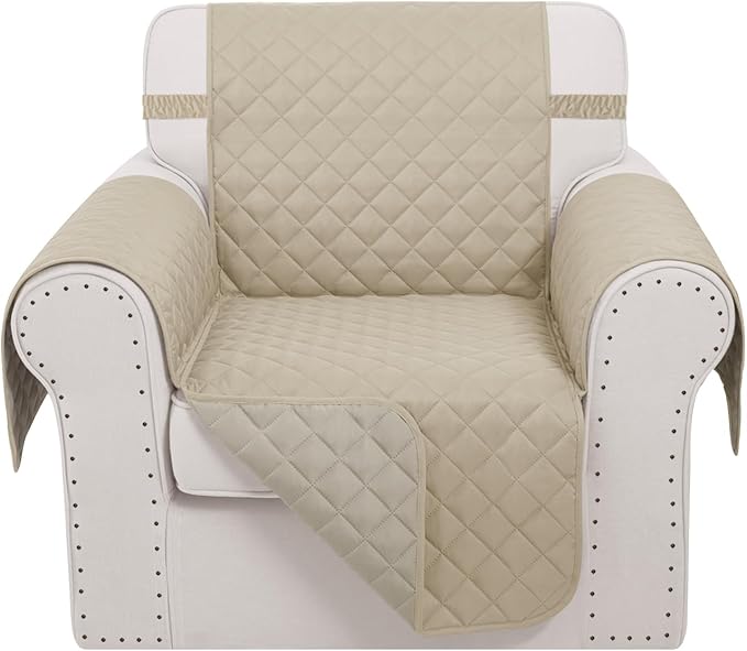 Reversible Recliner Chair Covers, Sand/Beige | Chair Covers by LuxshareHome