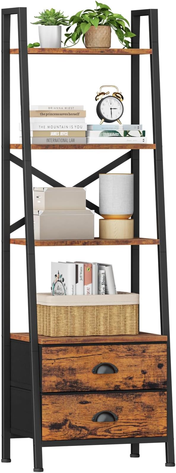 Furologee 4-Tier Ladder Shelf, Small Bookshelf by Furologee