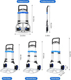 Folding Hand Trucks Heavy Duty by Leeyoung, 500 lb Aluminium Folding Hand Cart - Image 3