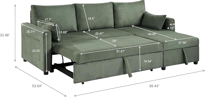 Queen Sleeper Sofa, Convertible Sofa Bed - Image 4
