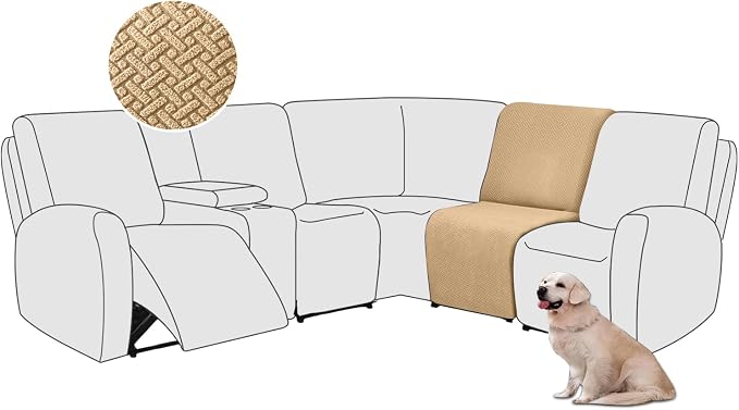 ALIECOM 100% Waterproof Recliner Sectional Couch Covers L Shape Stretch Corner by ALIECOM
