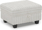 Belffin Corduroy Fabric Ottoman - Image 9