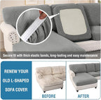 H.VERSAILTEX Sectional Couch Covers 8 Pieces Stretch Sofa Covers - Image 6