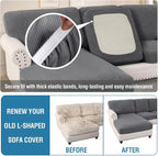 H.VERSAILTEX Sectional Couch Covers 8 Pieces Stretch Sofa Covers - Image 6