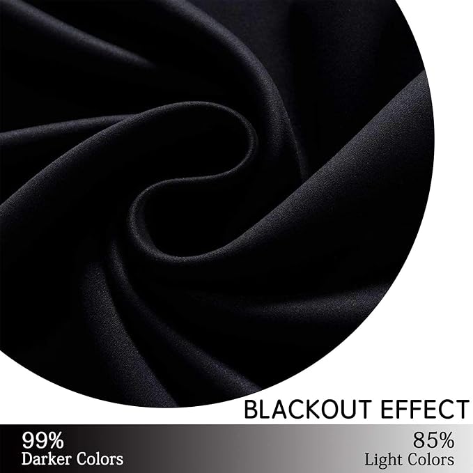 Yakamok Room Darkening Curtains 42x84 inch Length Black-Living Room | 2 panels - Image 6