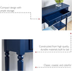 Leick Home Coastal Console Table, Solid Wood, 2 Storage Drawers, Bottom Display - Image 9