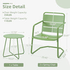 MELLCOM 3 Piece Patio Set, Small Patio Furniture Set - Image 2