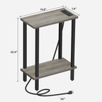 TUTOTAK Small End Table with Charging Station, Narrow Side Table with USB Ports - Image 3
