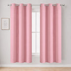 Pink Thermal Blackout Curtains/42 x 72 Inch/Set of 2 Panels Room Darkening by Lemomo
