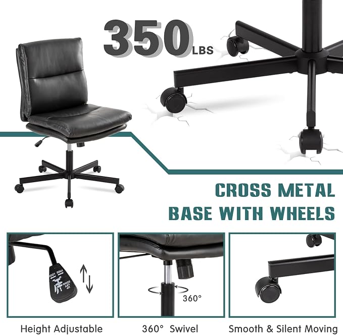 LUCKWIND Armless Office Desk Chair - Image 6