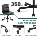LUCKWIND Armless Office Desk Chair - Image 6