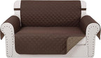 Reversible 45" Small Loveseat Sofa Covers, Chocolate/Taupe | Loveseat Covers by LuxshareHome