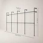 pamo Industrial Pipe Clothing Rack – Wall Mounted Black Closet System in - Image 2