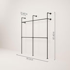 pamo Industrial Pipe Clothing Rack – Wall Mounted Black Closet System in - Image 2
