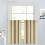 Yakamok Beige Room Darkening Window Curtains 52x36 Inch by Yakamok