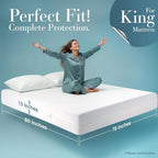 Utopia Bedding King Size Mattress Protector Zippered, 100% Waterproof Bed Bug - Image 2