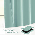 MIULEE Aqua Back Tab Blackout Curtains 52x96 Inch Long 2 Panels Set | Rod - Image 7