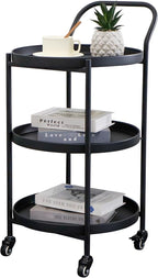 TRIROCKS 18 * 31" H Round Gold 3-Tier Rolling Bar Cart - Image 4
