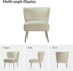 HULALA Home Velvet Accent Chair Set of 2, Modern Armless Upholstered Side Chair - Image 7