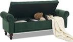 SOFTHION 58.1" Storage Bench Upholstered Velvet End of Bedroom Bed Bench Ottoman by SofthionDesign