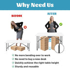 4-Pack Adjustable Folding Table Legs Extension, Heavy-Duty Steel Square - Image 3