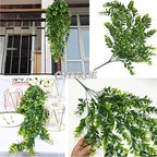 Artificial Hanging Vine, Faux Plastic Leaves Ivy Plants Fake Greenery Plant UV Resistant Vines Decor for Bedroom Indoor Outdoor Home Kitchen Garden Office Wall Wedding Christmas Decoration 2 Pack - Image 3