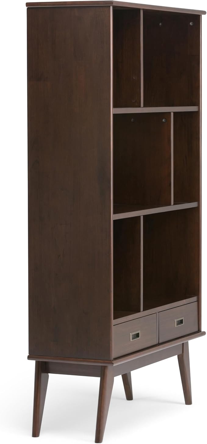 SIMPLIHOME Draper 35 inch Mid-Century Modern Bookcase and Storage Unit in - Image 10