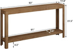 Solid Wood Console Table 63", Farmhouse Sofa Table - Image 2