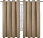 Natural Blackout Curtains 66 x 63 Inch Length/Set of 2 Curtain Panels/Thermal - Image 2