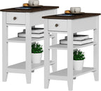 ChooChoo Side Table Living Room Set of 2, Narrow End Table by ChooChoo