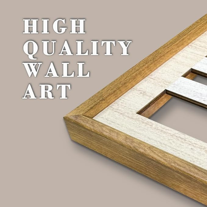 IARTTOP Large Boho Wood Wall Art Framed 16x32 Inch Mid century Modern Wooden - Image 7
