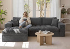 105" Convertible Sectional Couch by Unknown