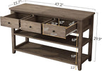 Karl home Console Table with 3 Drawers, Living Room - Image 2